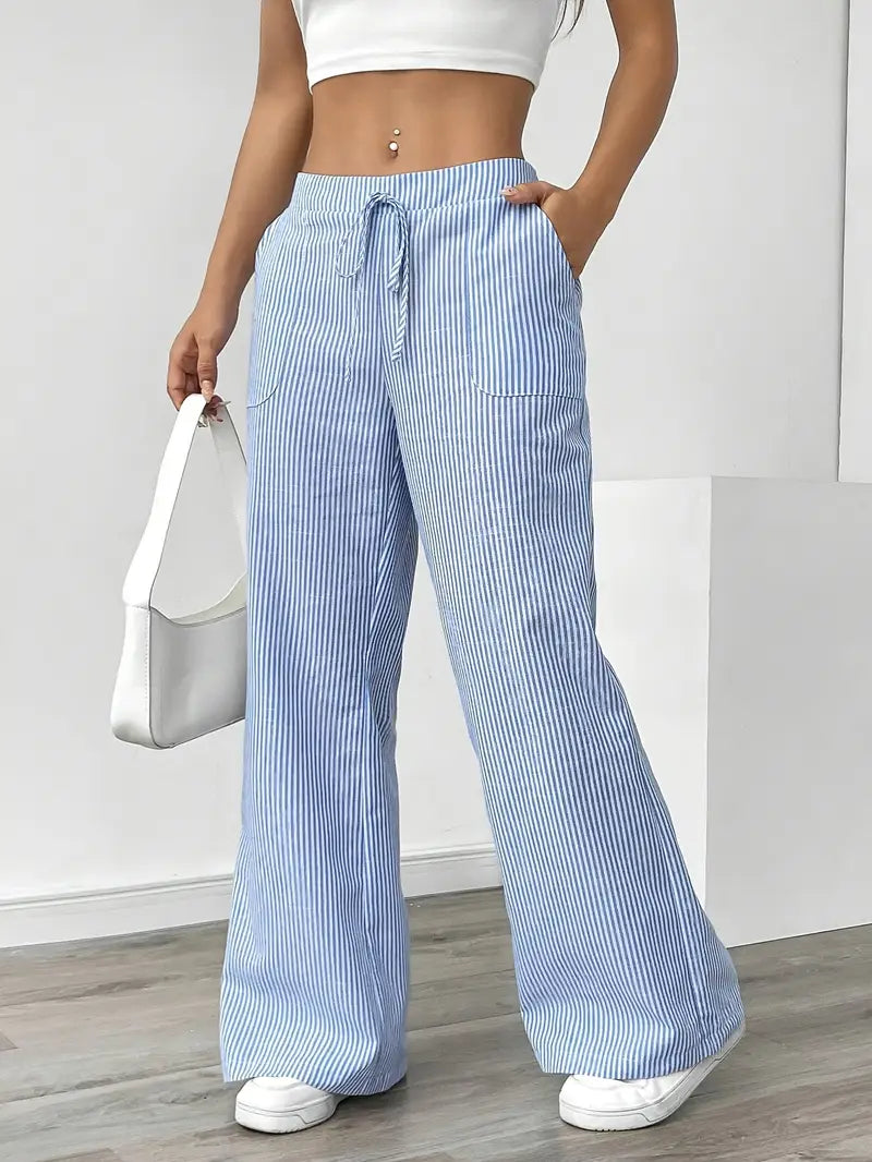 Alina – Elegante Gestreifte Hose Mit Taschen