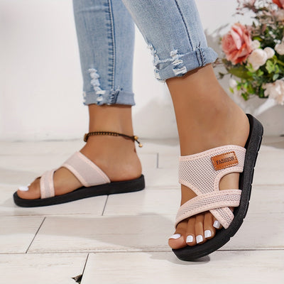 Bequeme Flachschuhe mit Kreuzriemen für Damen