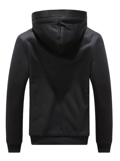 Winterwarme Fleece-Kapuzenjacke mit Reißverschluss