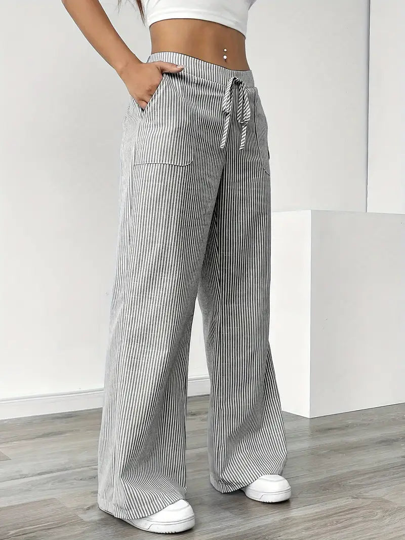 Alina – Elegante Gestreifte Hose Mit Taschen