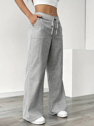 Alina – Elegante Gestreifte Hose Mit Taschen