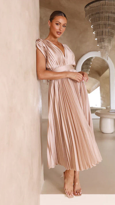 Iris - plissiertes Midikleid für einen zeitlos eleganten Look