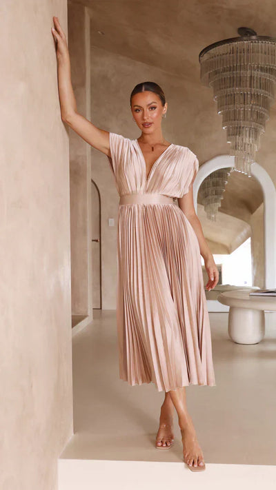 Iris - plissiertes Midikleid für einen zeitlos eleganten Look