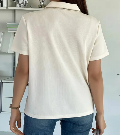 Winnie - T-Shirt mit Knopfverschluss in reinen Farben Freizeithemd für Frühling und Sommer