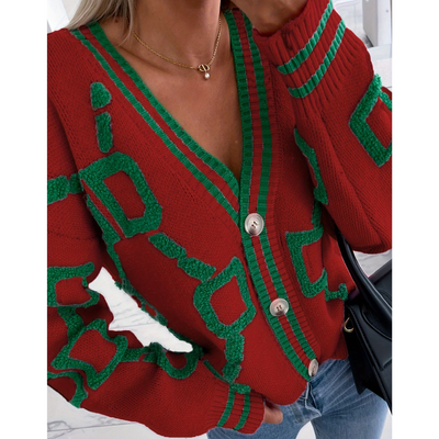 Asifiarim | Damen Langarm Knopf Daunen Strickjacke | Warme