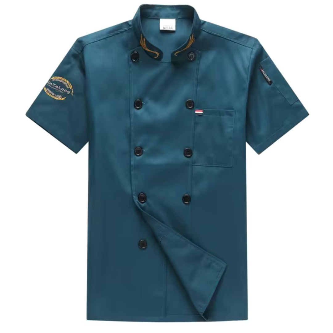 Cafora | Herren Kurzärmelige Chefkoch Uniform | Arbeitskleidung