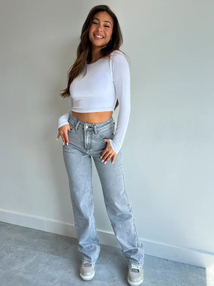 Sky - Jeans mit hoher Taille und geradem Bein für einen lässigen und trendigen Look