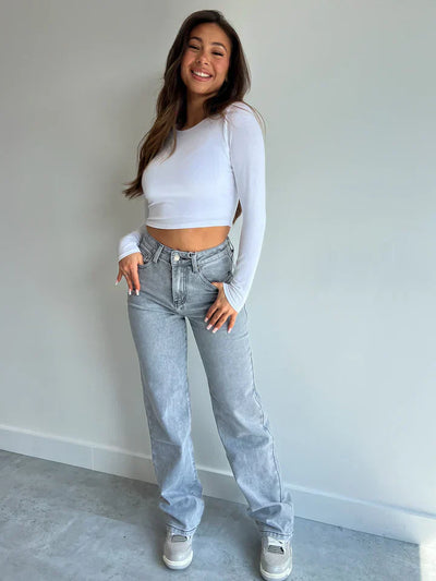 Sky - Jeans mit hoher Taille und geradem Bein für einen lässigen und trendigen Look