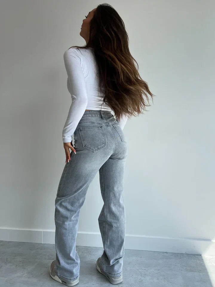 Sky - Jeans mit hoher Taille und geradem Bein für einen lässigen und trendigen Look