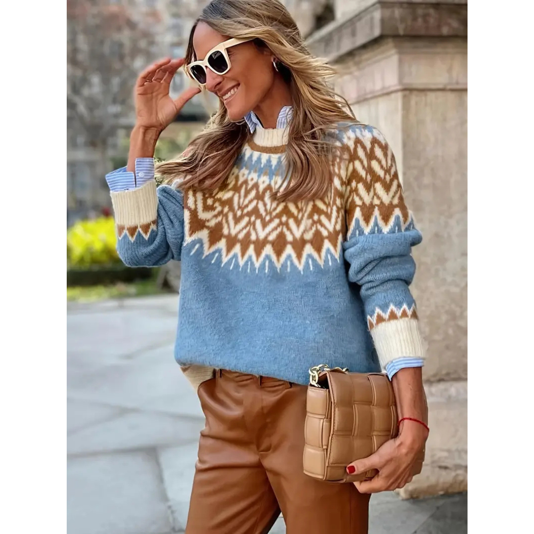 Yaminalim | Damen Strick Rundhals Pullover | Winter