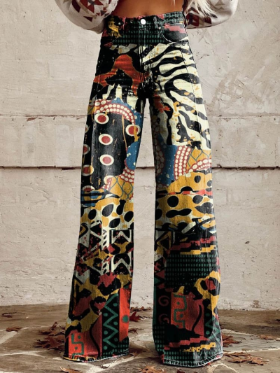 Sandara - Kunstvolle Hosen mit hoher Taille für Frauen