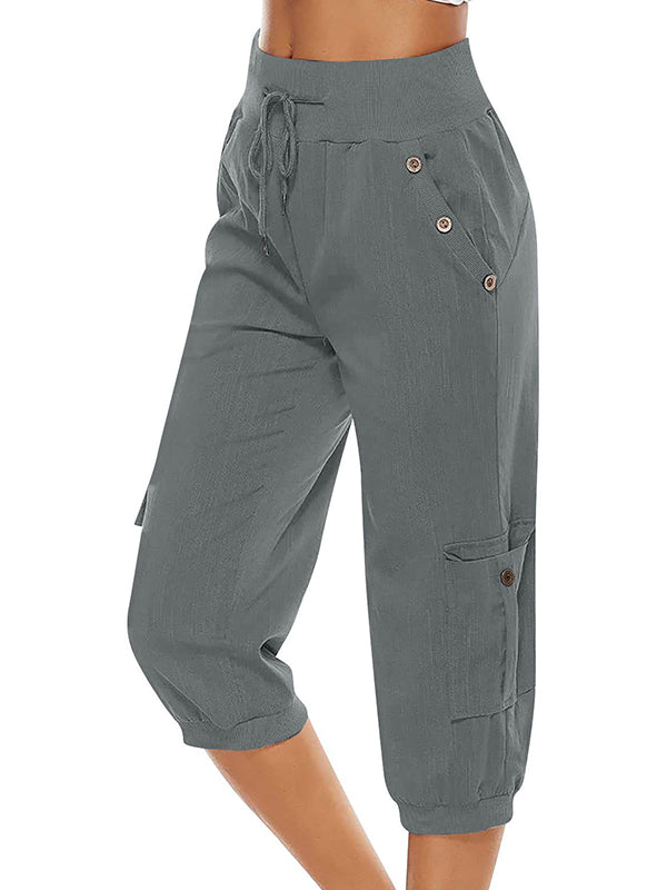 Ayla Damen Crop-Hose Im Leinenlook Mit Kordelzugbund – Bequem Und Vielseitig Für Jeden Anlass