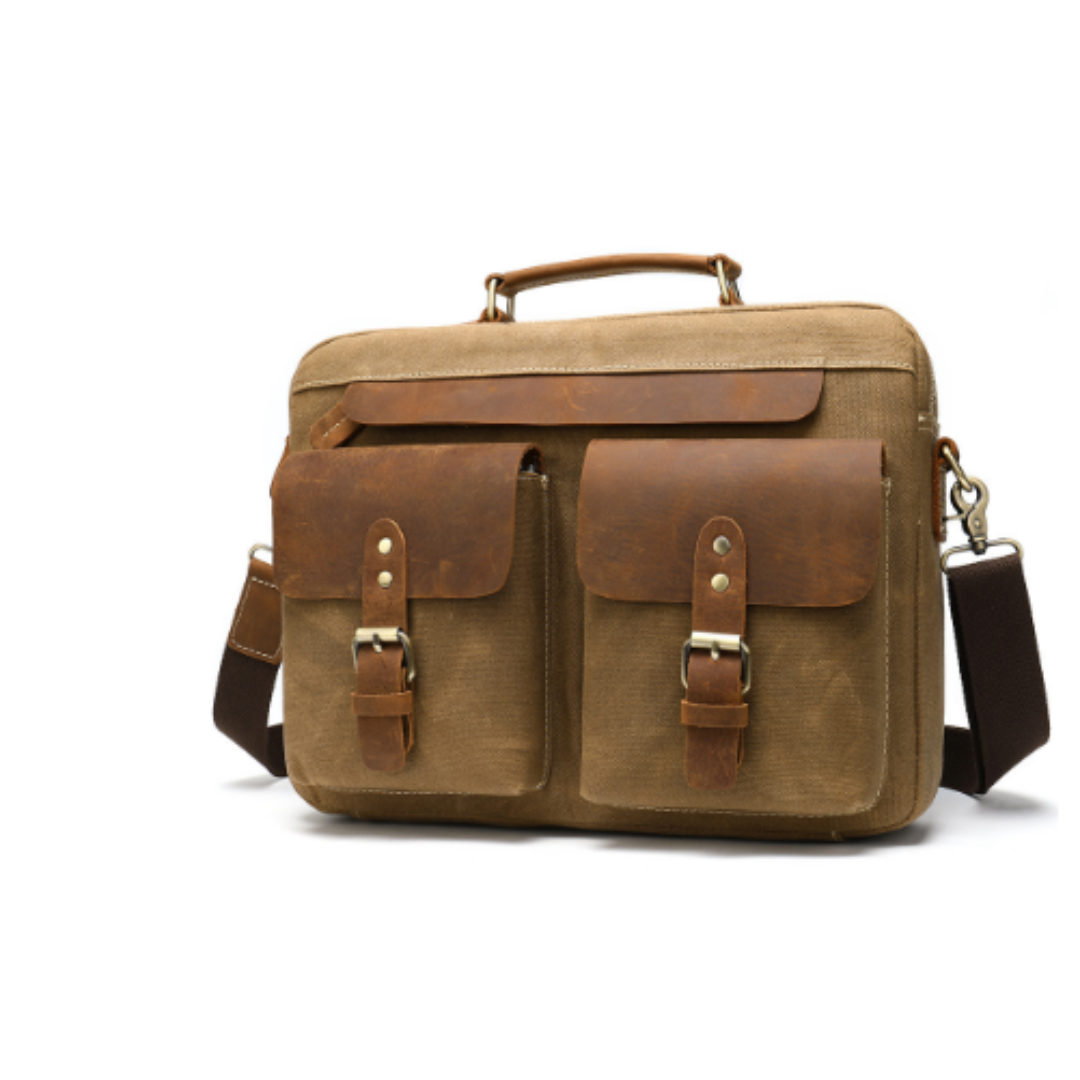 Hulsen | Herren Vintage Leinwand Umhänge Tasche | Geräumig