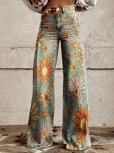 Blumenglück Vintage Schlaghose für Damen