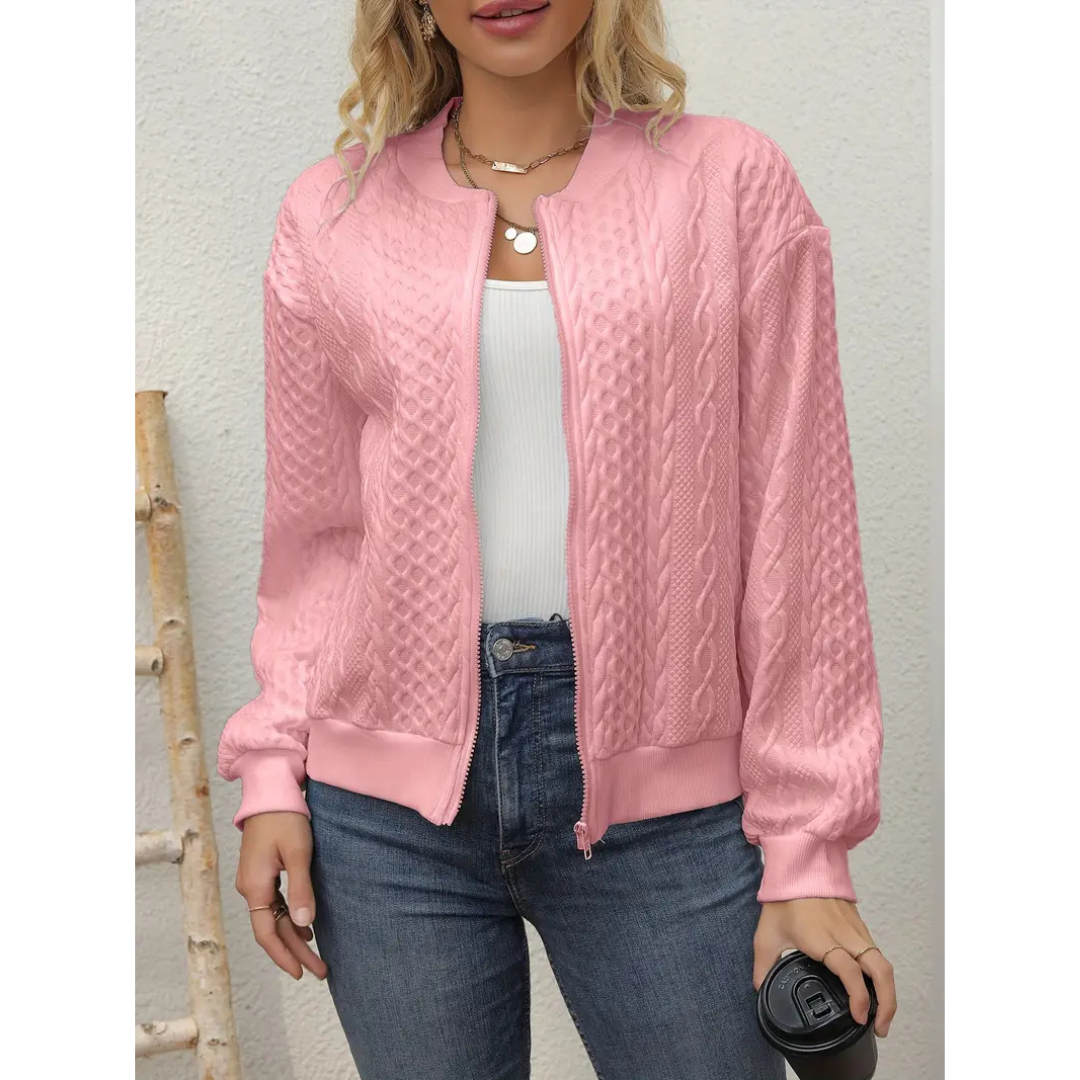Aye | Damen Strick Warme Winter Jacke | Reißverschluss