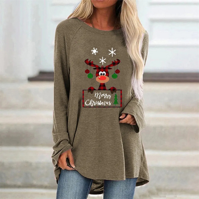 Nalina | Damen Lange Winter Pullover | Weihnachten