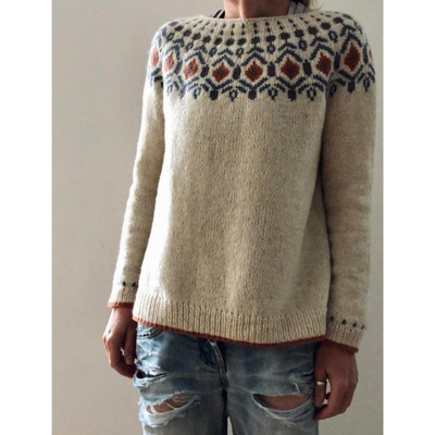 Foxine | Damen Winter Rundhalsausschnitt Pullover | Warme