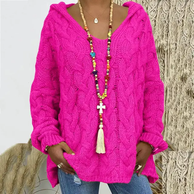 Fionnuala - Kapuzenpullover aus Zopfstrick für Frauen