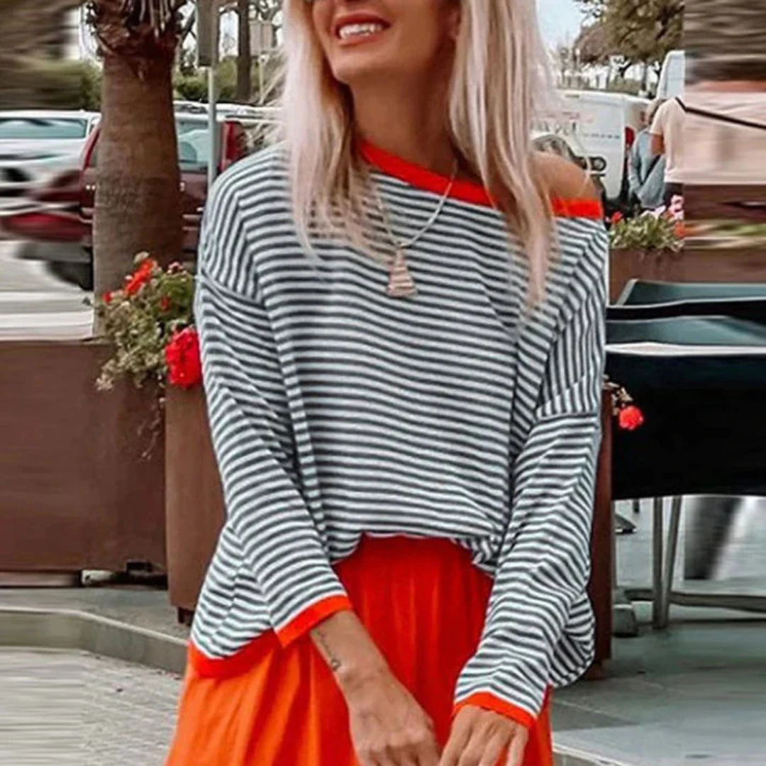 Millan | Damen Streifenmuster Pullover | Langarm