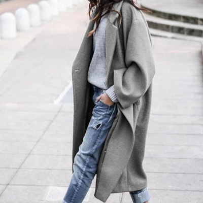 Dazena | Damen Elegante Winter Trench Mantel | Lange