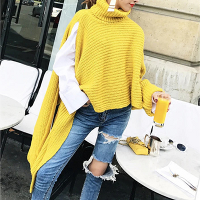 Olivete | Damen Langem Umhang Pullover | Warme