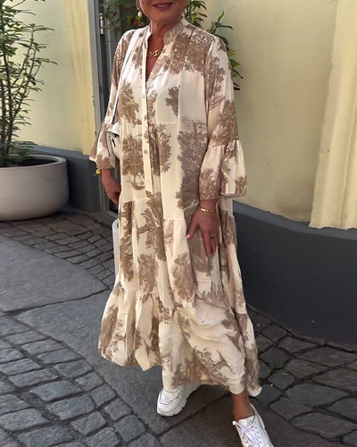 Aufidia Blumenkleid für Damen mit Floralem Muster – Elegantes, Fließendes Design für Jeden Anlass