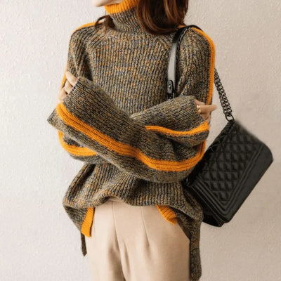 Ravelyn - Rollkragenpullover aus meliertem Strick