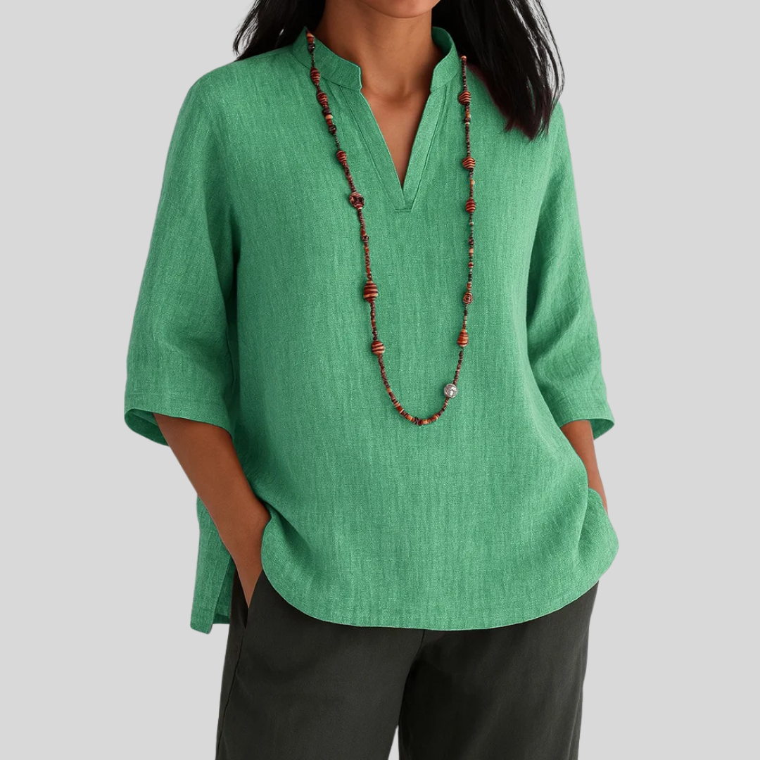 Bernice – Bequeme Bluse Mit V-Ausschnitt