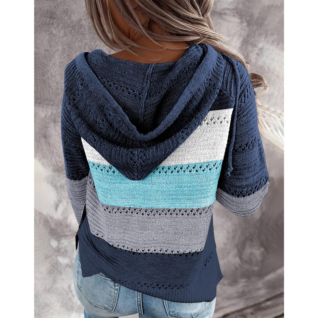 Zulfira | Damen Langarm Knitted Kapuzenpulli | Warme