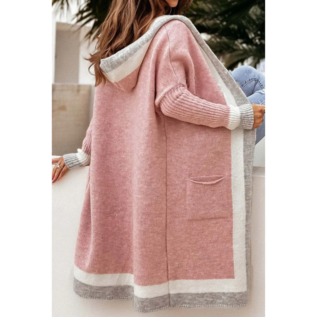 Xania | Damen Lange Kapuzen Strickjacke | Warme