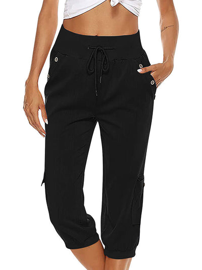 Ayla Damen Crop-Hose Im Leinenlook Mit Kordelzugbund – Bequem Und Vielseitig Für Jeden Anlass