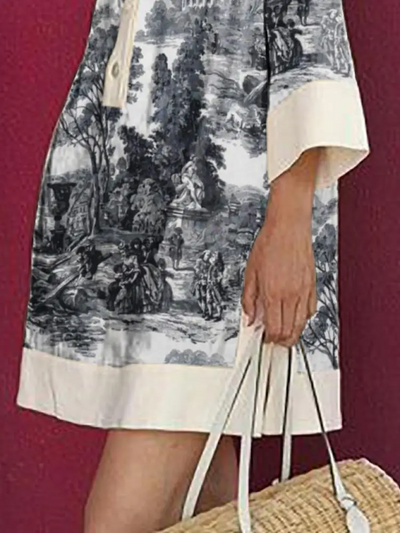 Yuri - Feminine Vintage elegante Print Party Abend Minikleider