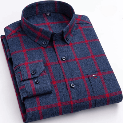 Mathis - klassisch kariertes Button-up-Hemd mit Komfort-Passform
