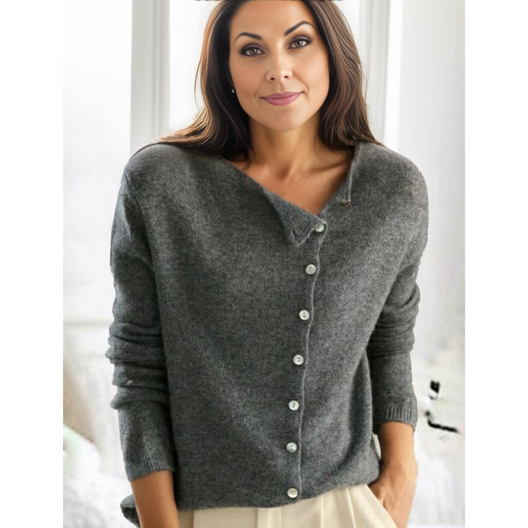 Sinane | Damen Knopf Daunen Warme Strickjacke | Winter