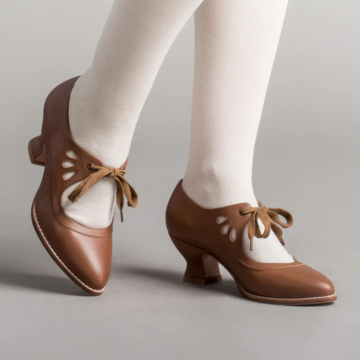 Vintage-Schnürschuhe mit Absatz Für Damen