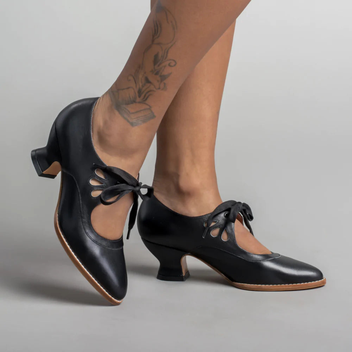 Vintage-Schnürschuhe mit Absatz Für Damen