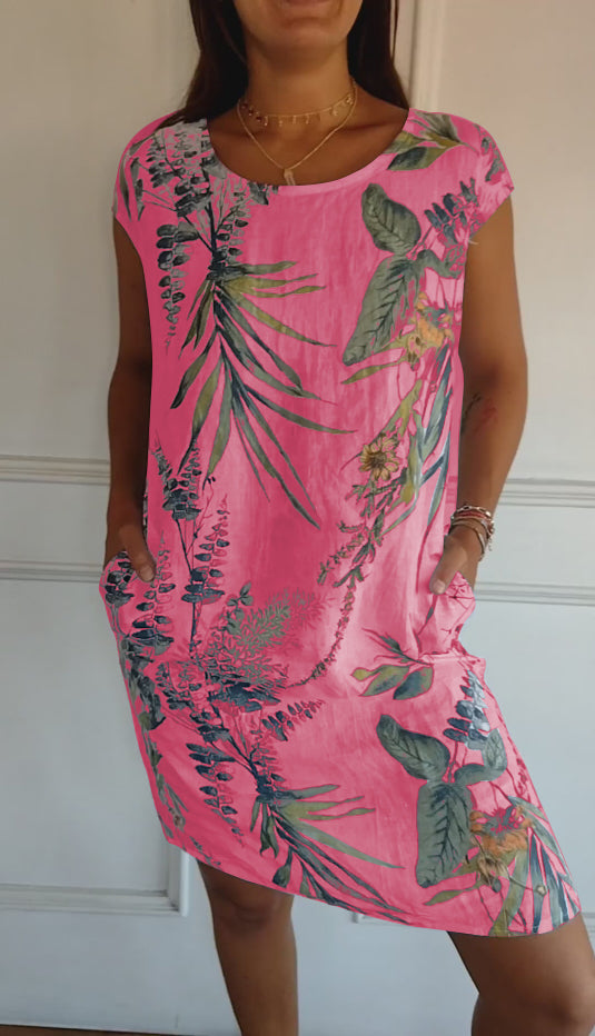 Annelym - Bequemes Kleid Mit Rund Halsausschnitt