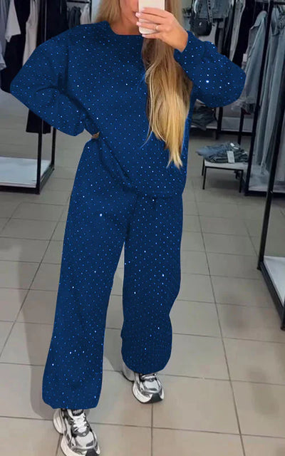 Schweiß-Set – Glitzernd – Bequem – Jogging-Set – Damenbekleidung