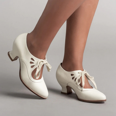 Vintage-Schnürschuhe mit Absatz Für Damen