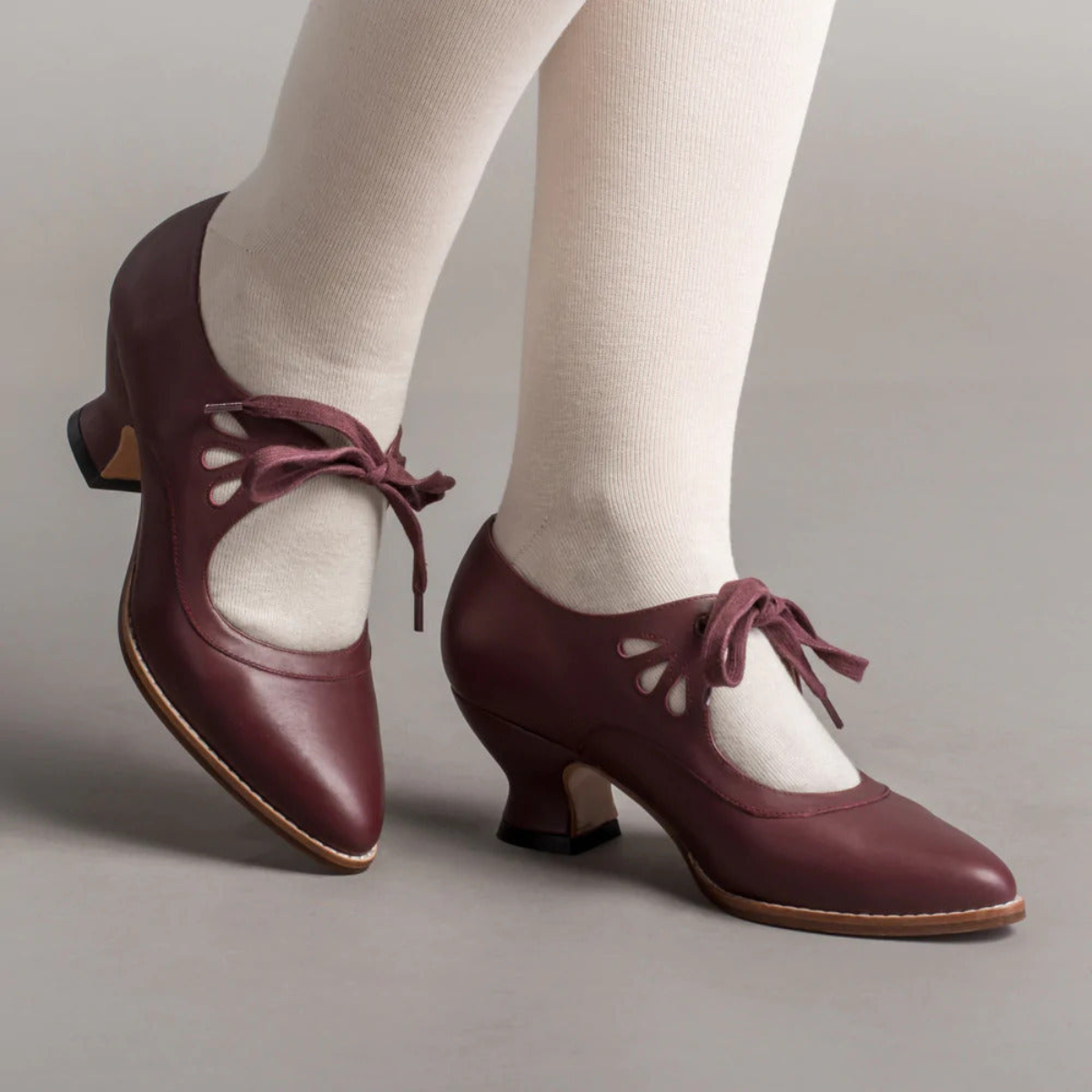 Vintage-Schnürschuhe mit Absatz Für Damen