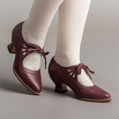 Vintage-Schnürschuhe mit Absatz Für Damen