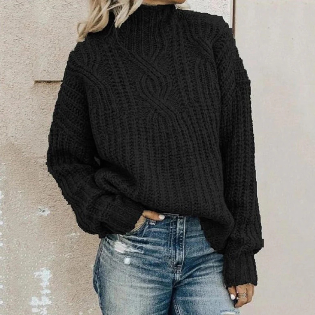 Dora | Damen Rollkragen Strick Pullover | Warme
