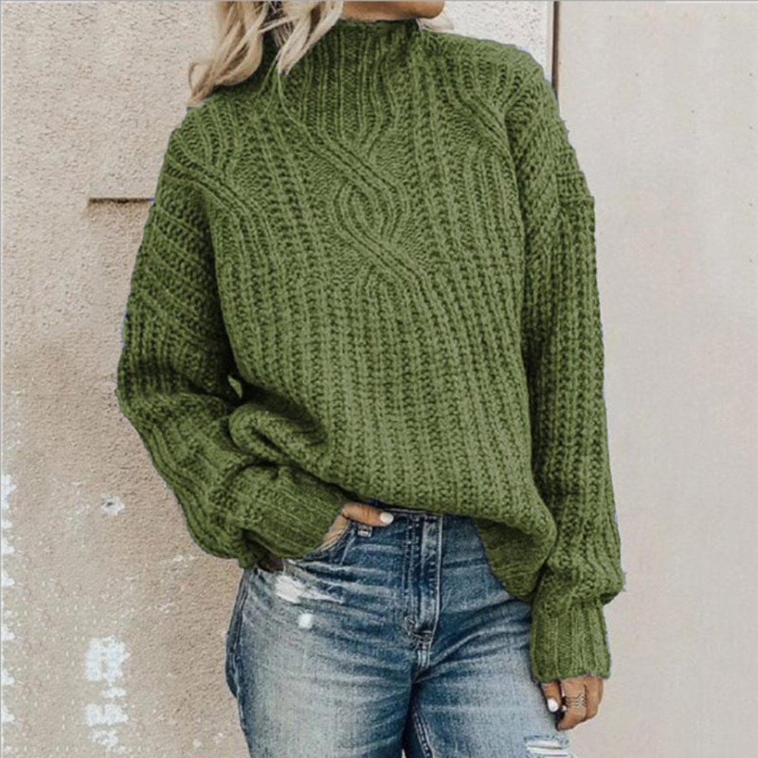 Dora | Damen Rollkragen Strick Pullover | Warme