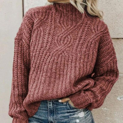 Dora | Damen Rollkragen Strick Pullover | Warme