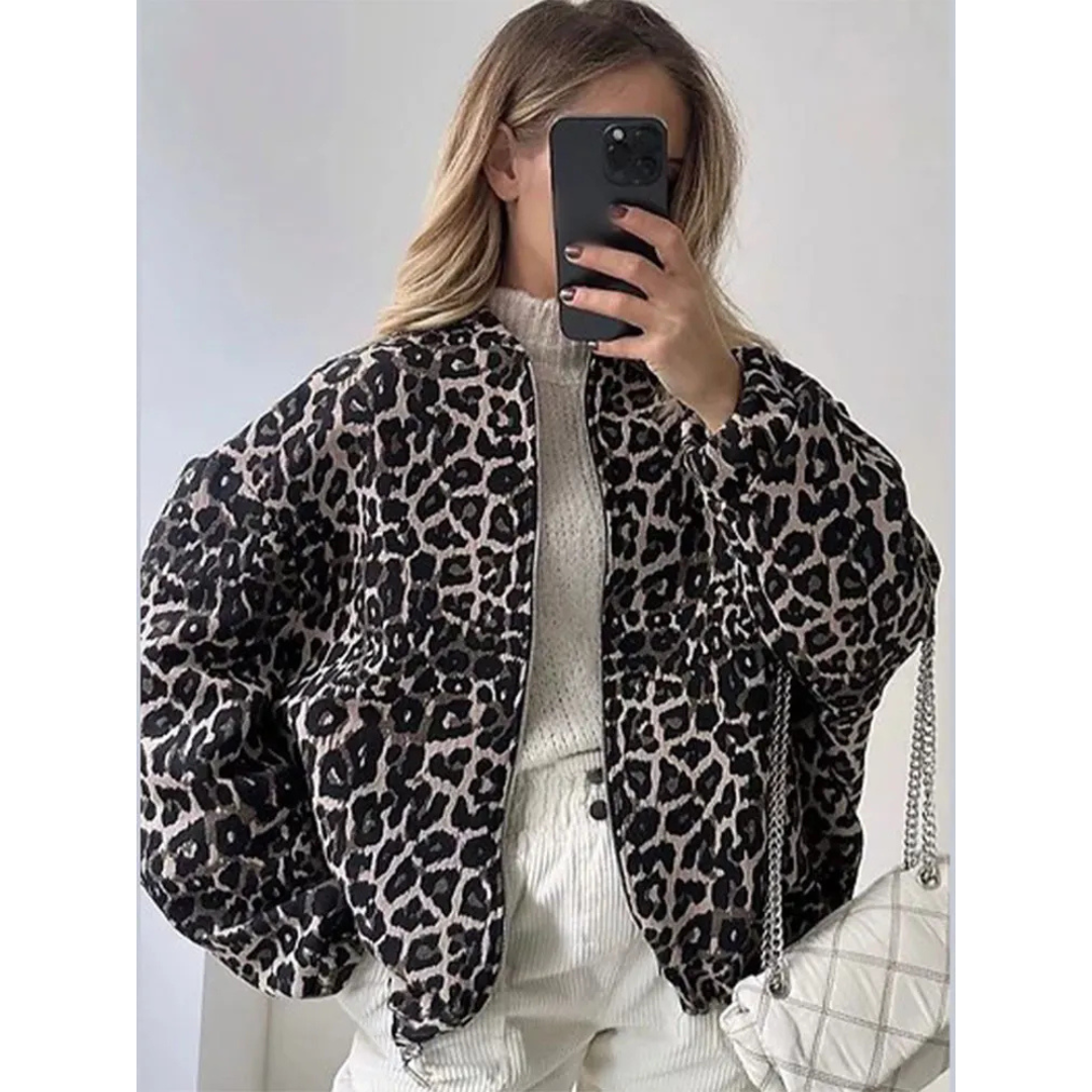 Khatmalim | Damen Leopardendruck Jacke | Elegante