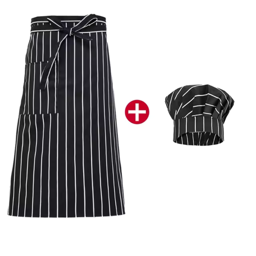 Sizler | Unisex Kochschürze Mütze Kulinarische Uniform | Arbeitskleidung