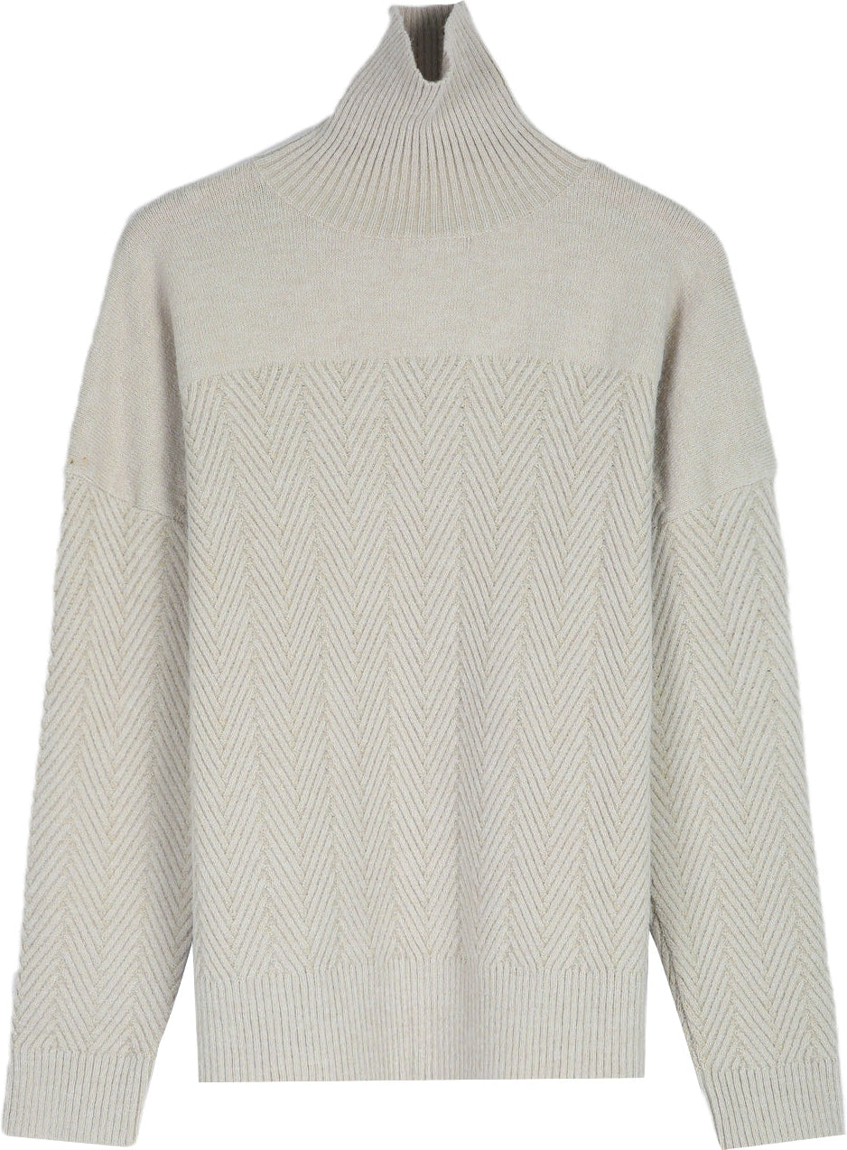 Gal - Chevron Langarm-Pullover mit hohem Halsausschnitt