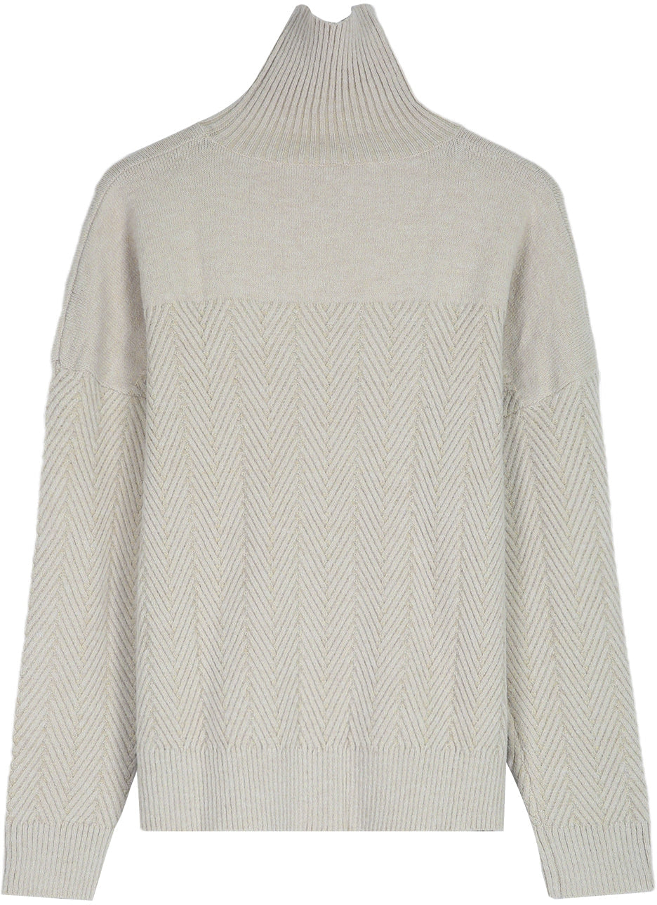 Gal - Chevron Langarm-Pullover mit hohem Halsausschnitt