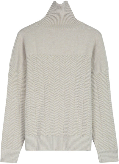 Gal - Chevron Langarm-Pullover mit hohem Halsausschnitt