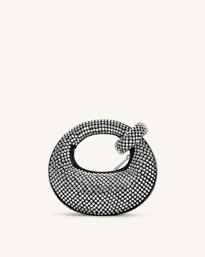 Abacus Artificial Crystal Mini Top Handle Bag - Schwarz